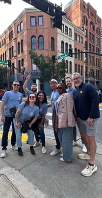 Our team on a scavenger hunt in downtown Nashville.